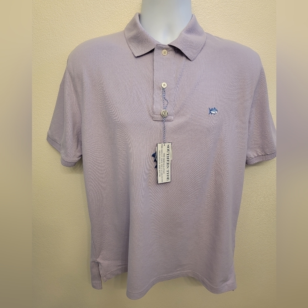 NWT Southern Tide Men's Short Sleeve Polo Shirt In Lavender